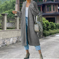 Women's Long Knit Coat with Open Front and Casual Fit