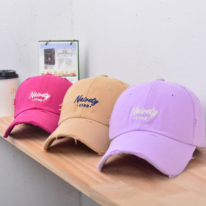 Men's Distressed Vintage Cotton Baseball Cap