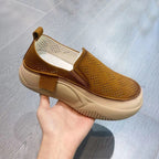 Women's Breathable Slip-On Sneakers with Fashionable Hole Design