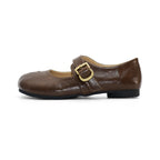 Women's Ballet Flats with Elegant Buckle Closure and Fashionable Shine