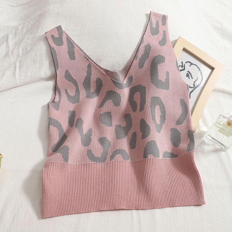 Women's Cozy Knit Loungewear Set with Leopard Print