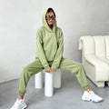 Women's Comfortable Hoodie Tracksuit Set with Elastic Cuffs