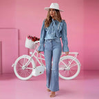 Women's Flared Jeans in Elegant Vintage Style