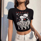 Women's Creative Slogan Crop T-Shirt