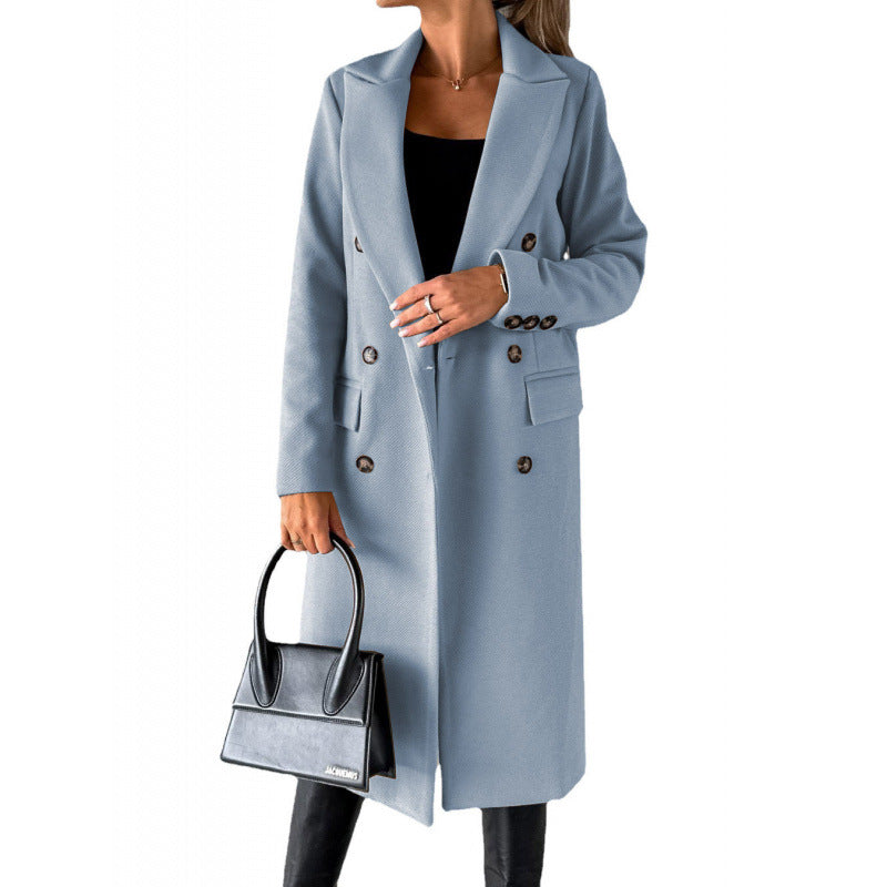 Elegant Double-Breasted Coat with Modern Cut