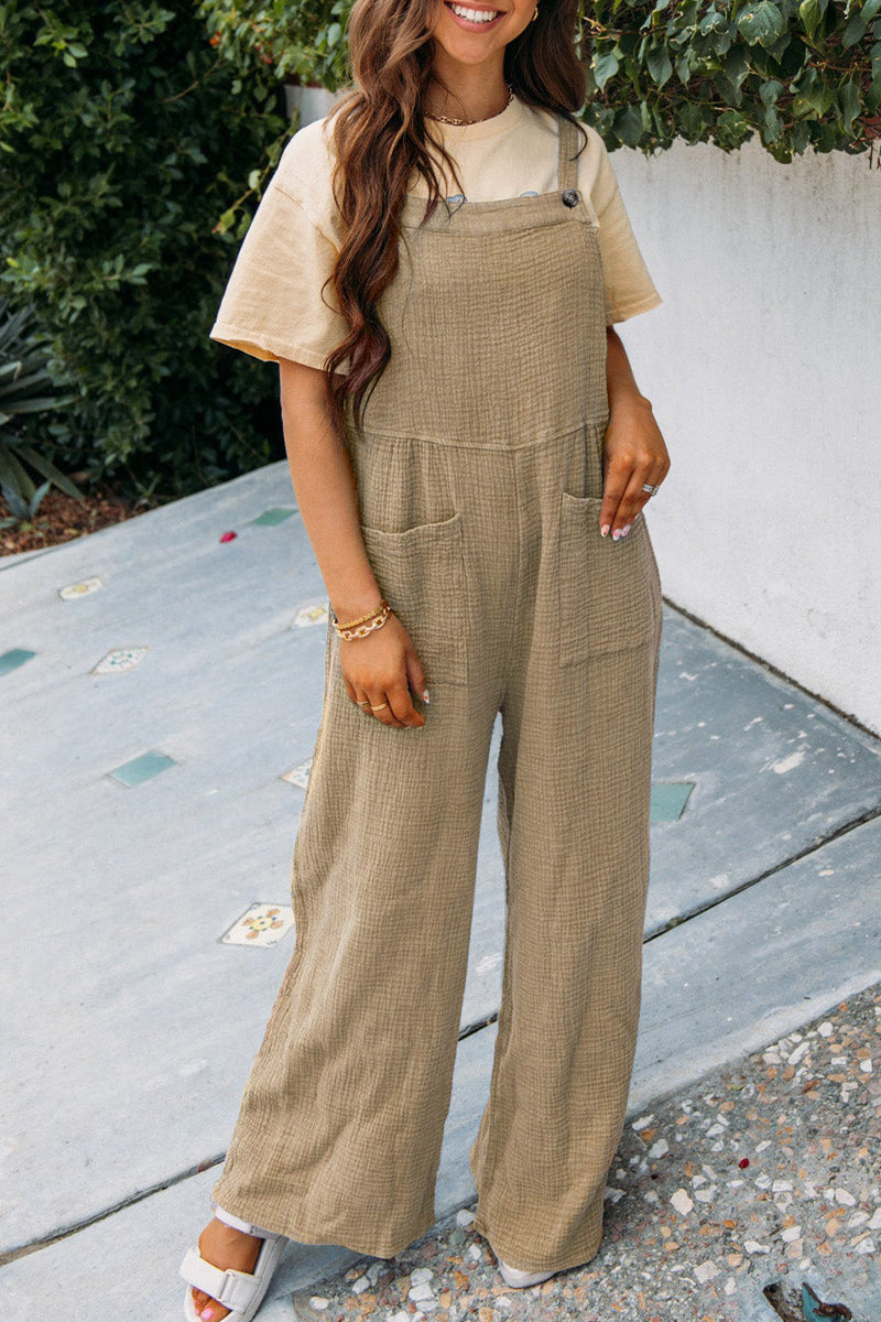 Women's Casual Jumpsuit with Wide Cut and Pockets