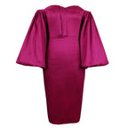 Elegant Off-Shoulder Dress with Wide Puff Sleeves