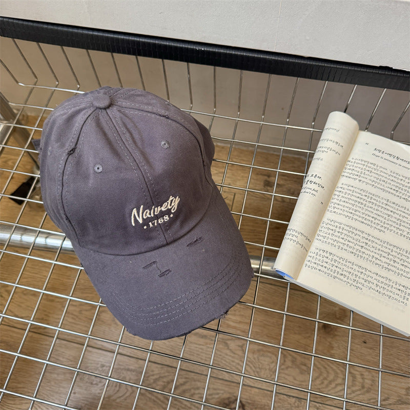 Men's Distressed Cotton Baseball Hat