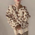 Women's Fluffy Leopard Print Sweater