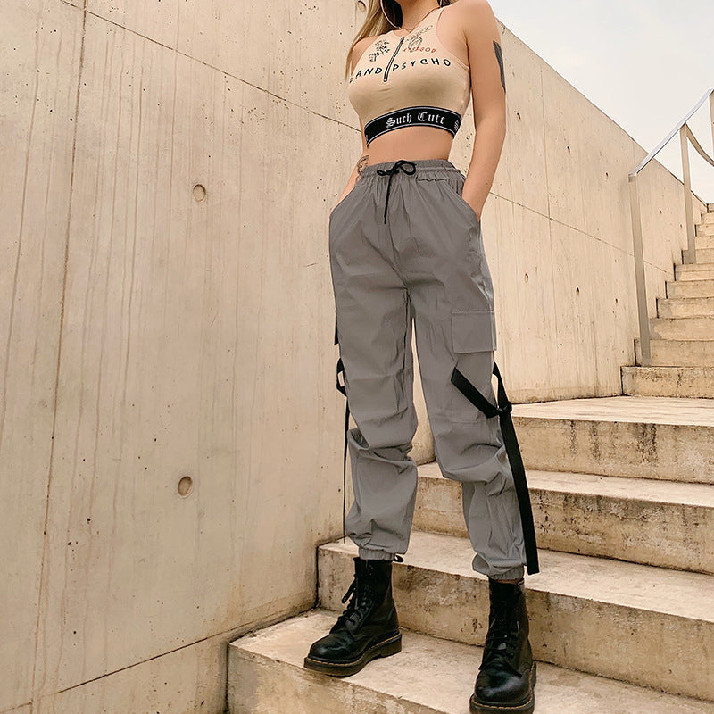 Women's Cargo Pants with Adjustable Waist and Practical Pockets