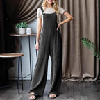 Women's Casual Corduroy Overalls with Pockets and Wide Legs