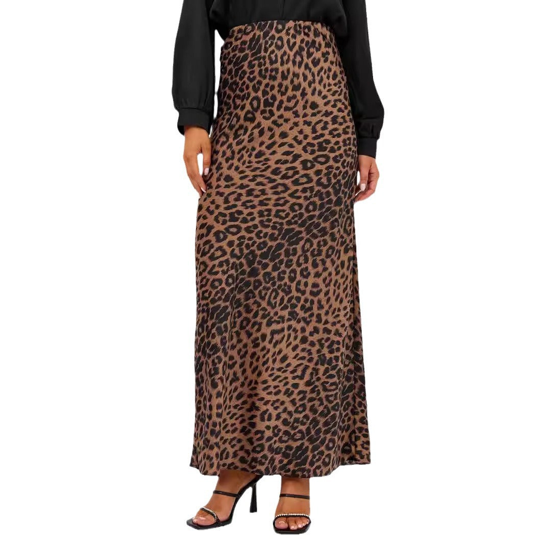 Women's Leopard Print Maxi Skirt