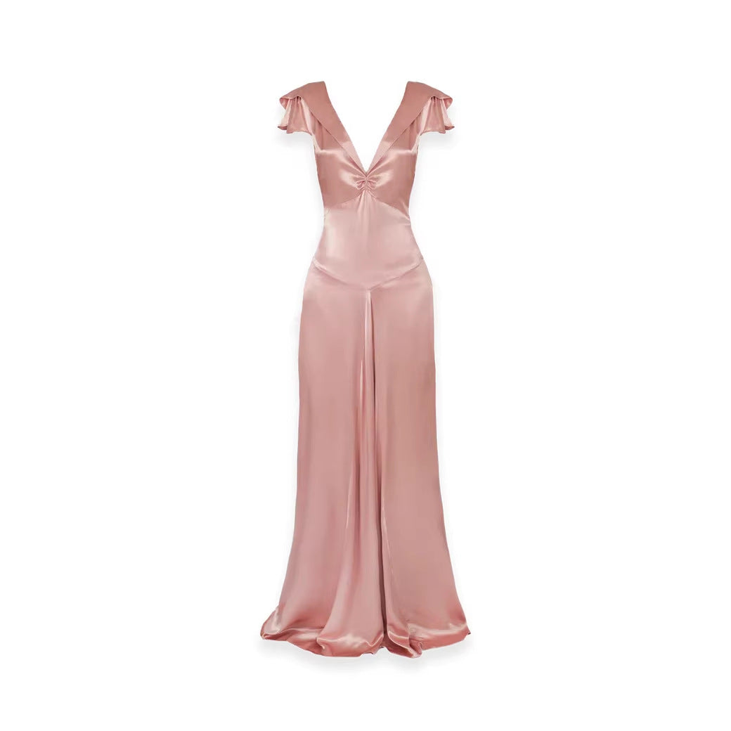 Elegant and Flowing Satin Jumpsuit
