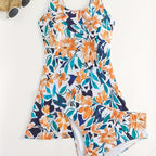 Women's Floral Swimsuit Set with Light Skirt
