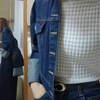 Women's Cropped Denim Jacket with Structured Cut