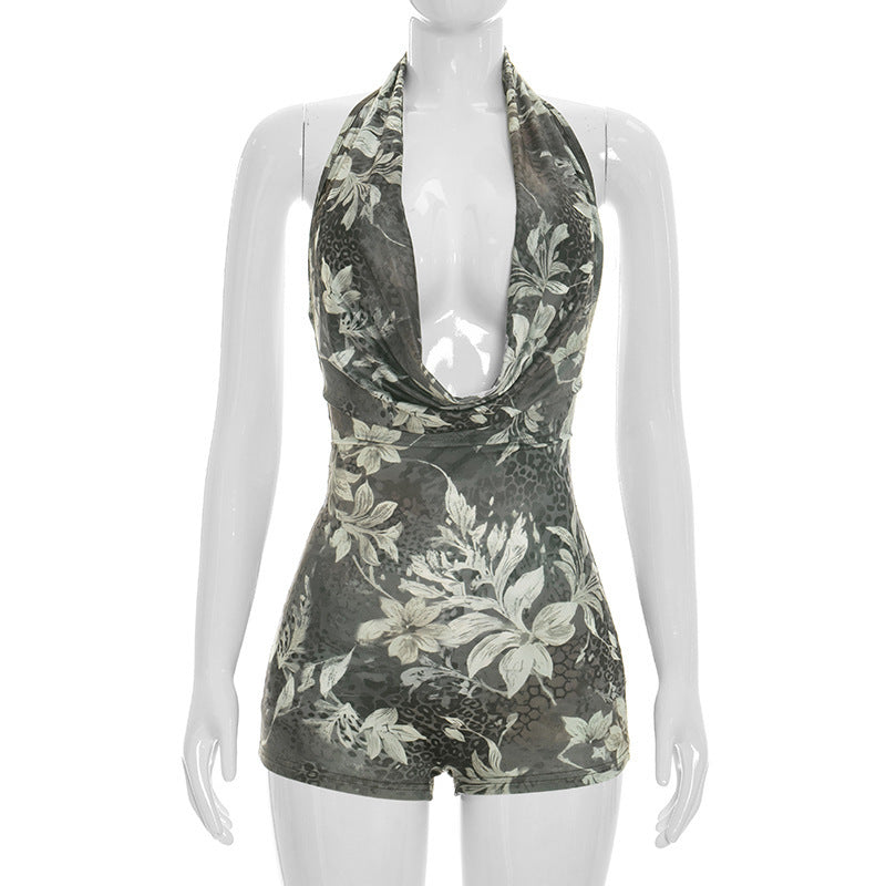 Women's Animal Print Bodycon Playsuit