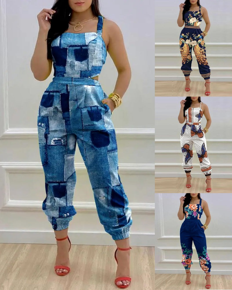 Casual Women's Jumpsuit with Floral Design
