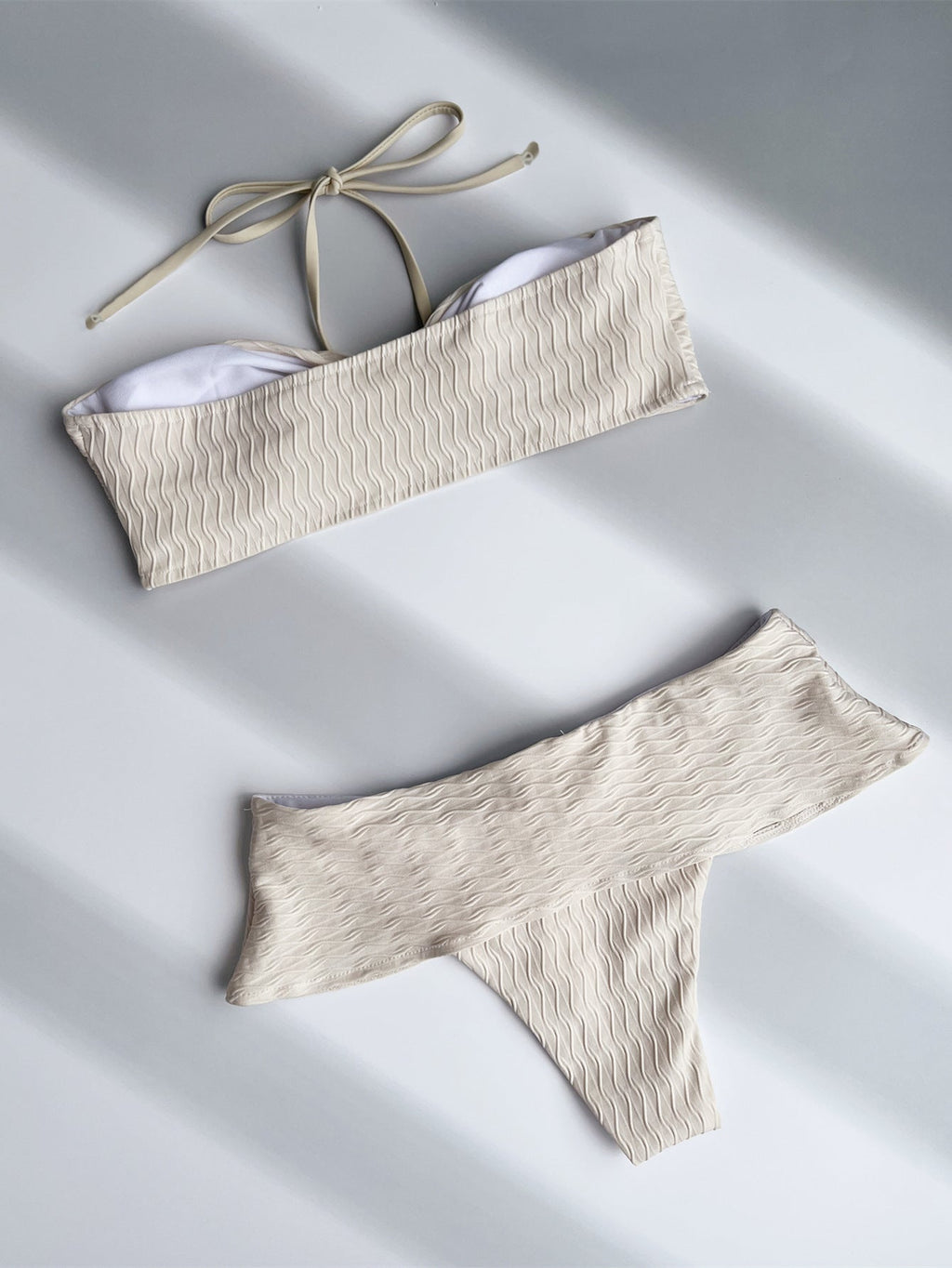 Women's Bandeau Bikini with Sophisticated Ruffles