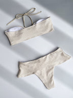 Women's Bandeau Bikini with Sophisticated Ruffles