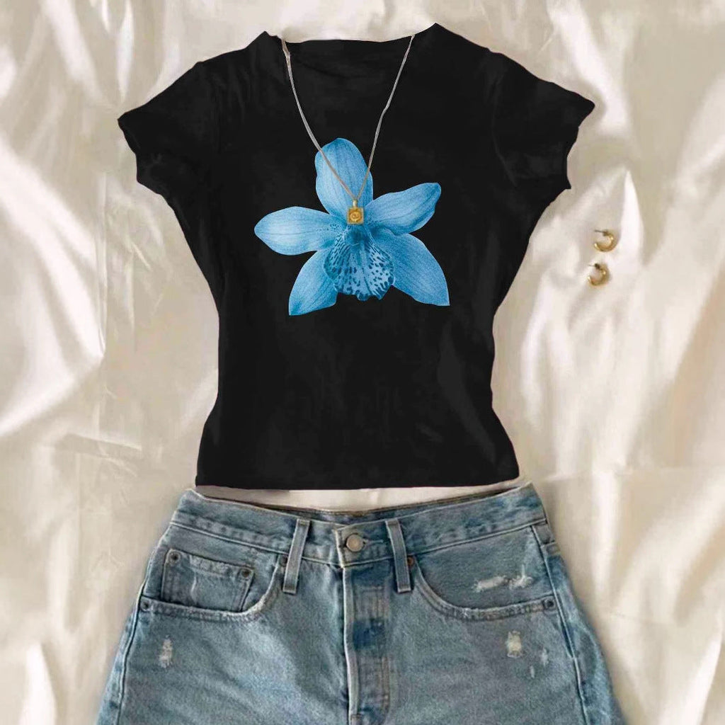 Women's Floral Print Cropped T-Shirt