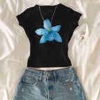 Women's Floral Print Cropped T-Shirt