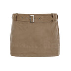 Women's Faux Suede Mini Skirt with Belt