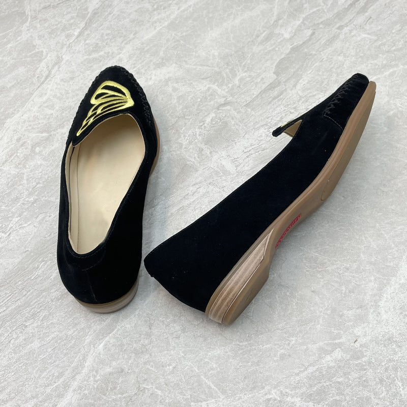 Women's Ballet Flats with Delicate Butterfly Design