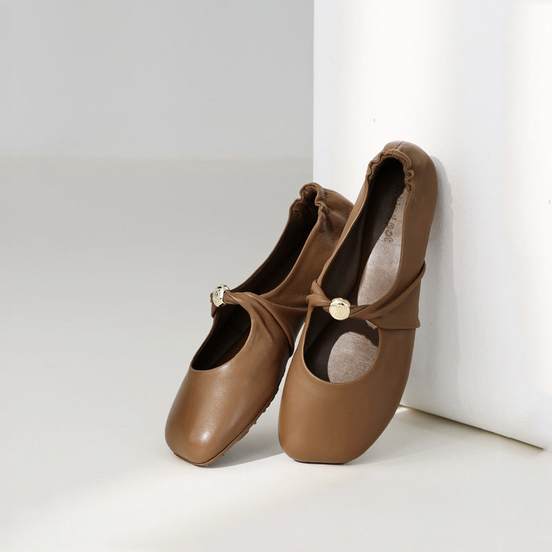 Women's Ballet Flats with Bow Accent