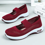Women's Breathable Comfort Sneakers with Hook-and-Loop Closure
