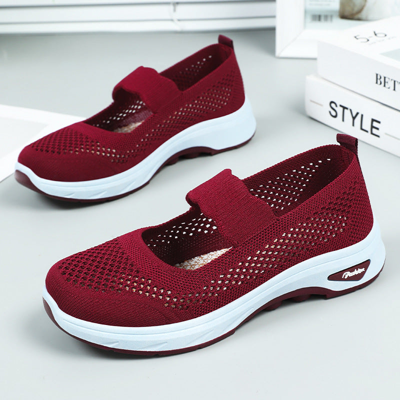 Women's Breathable Comfort Sneakers with Hook-and-Loop Closure