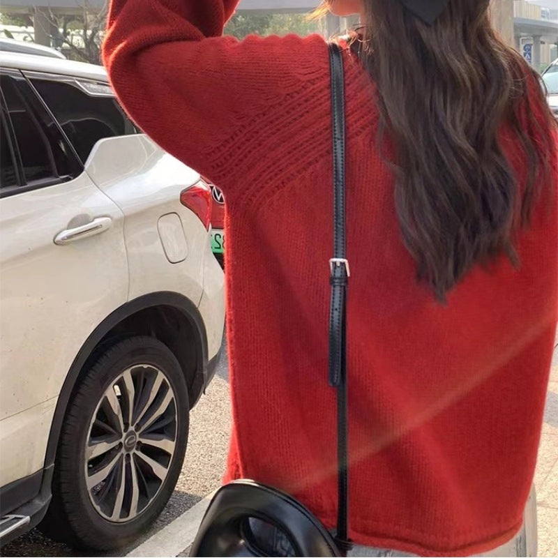 Women's Cozy Knit Sweater with Casual Cut and Airy Sleeves