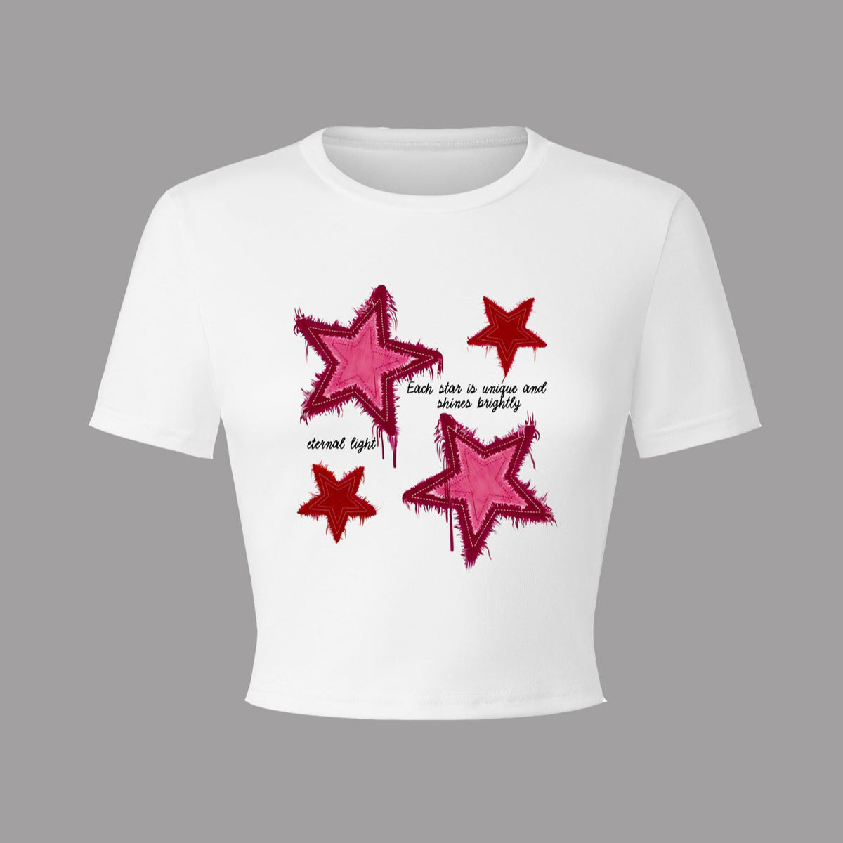 Women's Crop T-Shirt with Creative Heart Motif and Motivational Quote