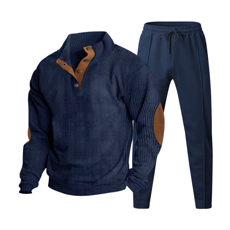 Men's Ribbed Henley Leisure Suit