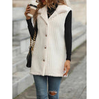 Women's Elegant and Cozy Teddy Jacket with Button Placket