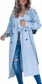 Elegant Oversized Trench Coat with Waist Belt