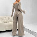 High-Quality Knit Suit with Off-Shoulder Fit