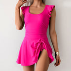 Women's Swimsuit with Chic Skirt and Ruffle Details