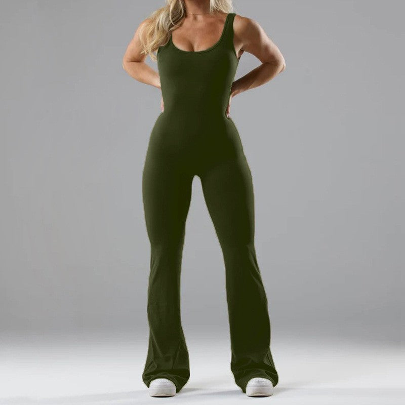Women's Fitness Jumpsuit with Wide Leg and Elegant Cut