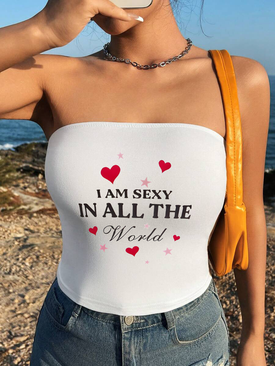 Women's Bandeau Top with Maritime Motif
