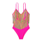 Women's Swimsuit with Colorful Fringe Design