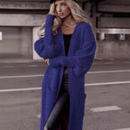 Women's Chunky Knit Cardigan with Deep Pockets and Casual Oversized Fit
