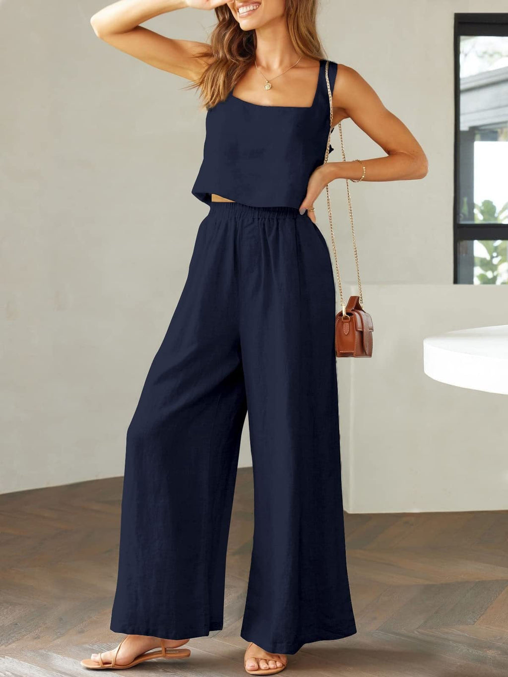 Women's Airy Two-Piece Ensemble with Loose Cut