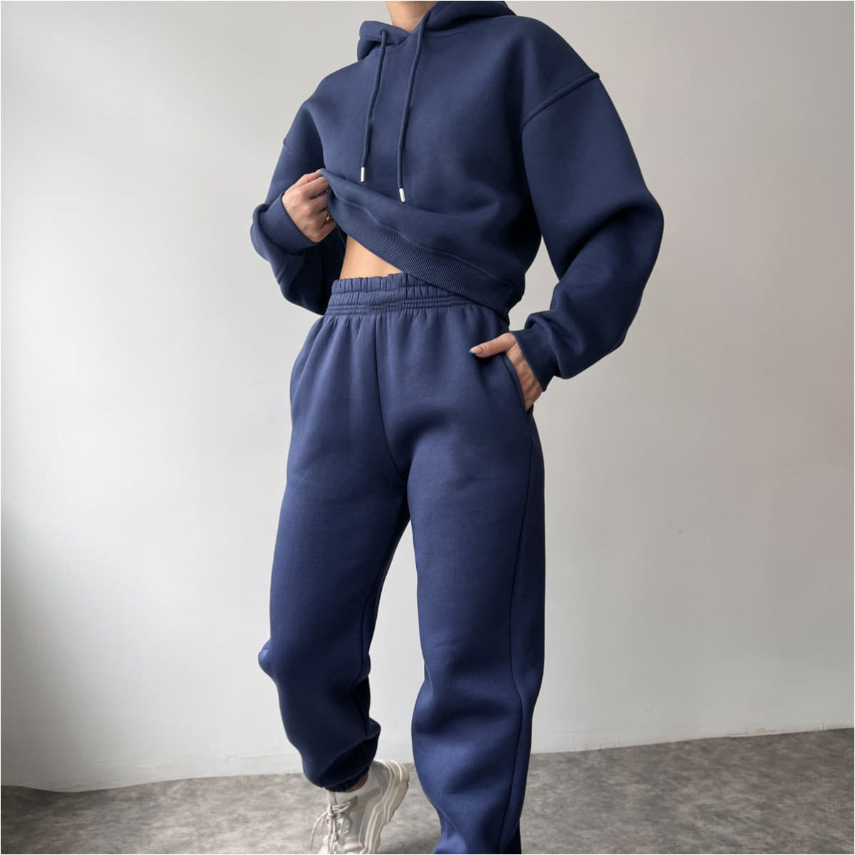 Fashionable Casual Wide-Leg Hoodie Set