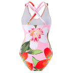 Women's Swimsuit Set with Floral Wrap Skirt and Modern Ruffle Design