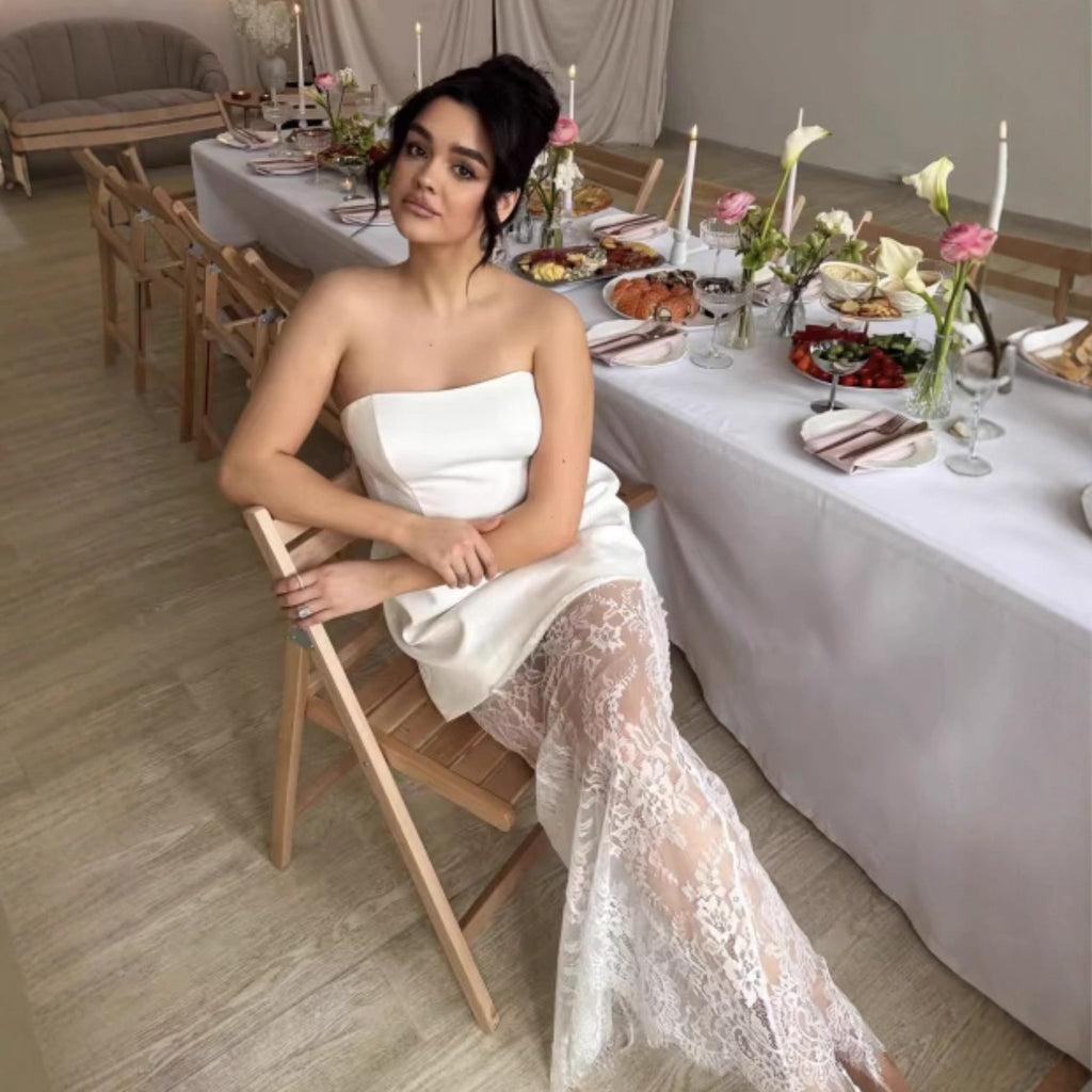 Women's Crop Top and Long Lace Skirt Set