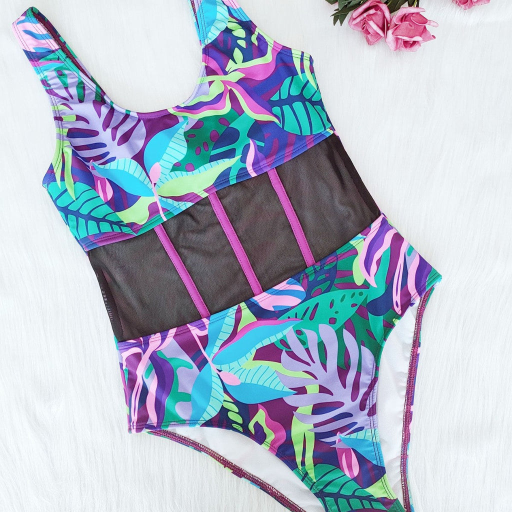 Women's Swimwear with Mesh Insert