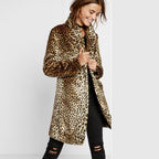 Women's Fashionable Faux Fur Coat in Vibrant Leopard Print