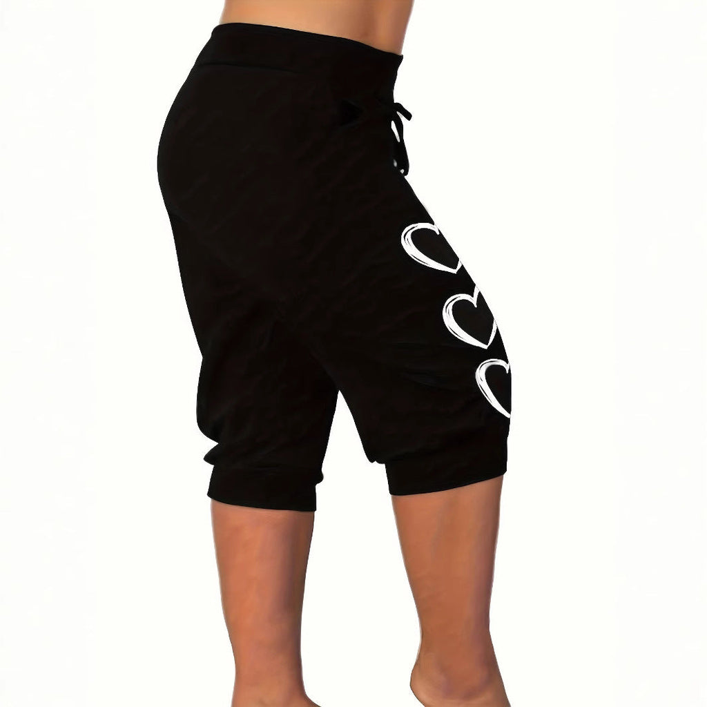 Women's Casual Pants with Heart Motif