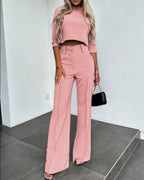 Women's Elegant and Modern Two-Piece Set with Wide Leg Pants