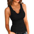 Women's Sleeveless V-Neck Top with Form-Fitting Cut
